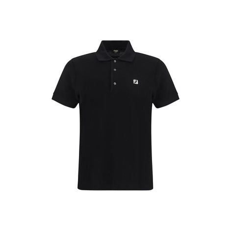 Fendi Black Cotton Polo Shirt Fendi
