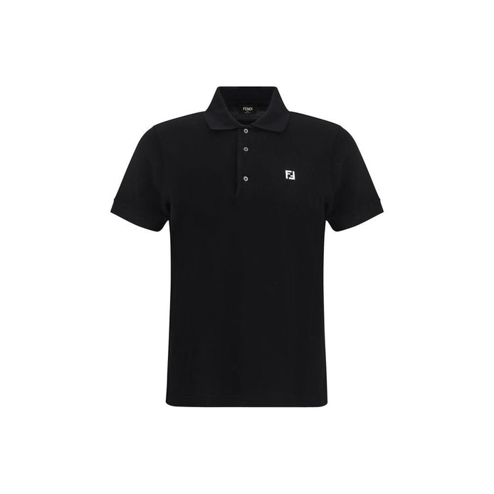 Fendi Black Cotton Polo Shirt Fendi