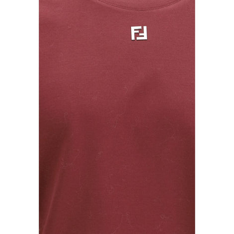 Fendi Bordeaux Cotton T-Shirt Fendi
