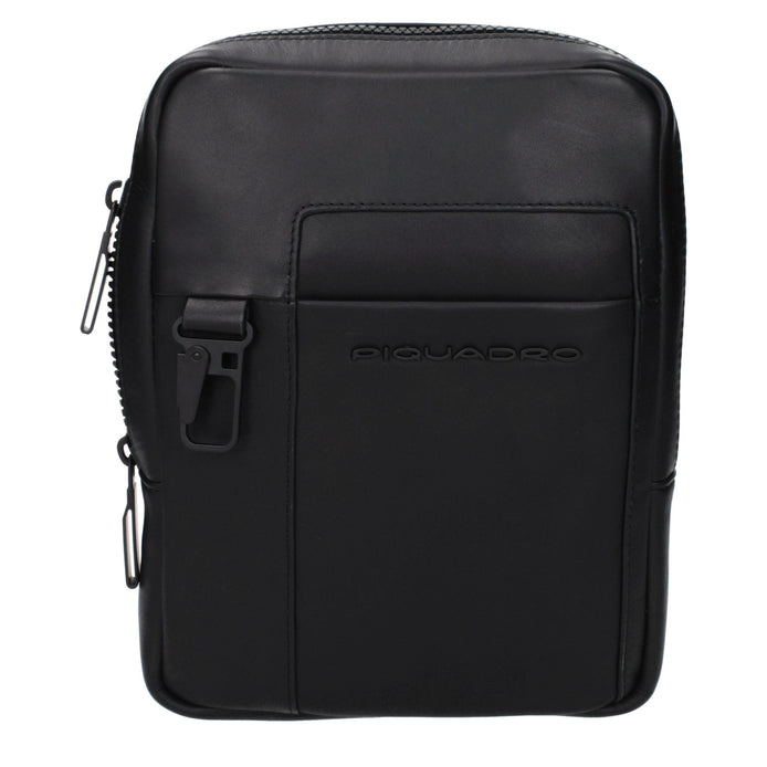 Piquadro Black Leather Crossbody Bag Piquadro