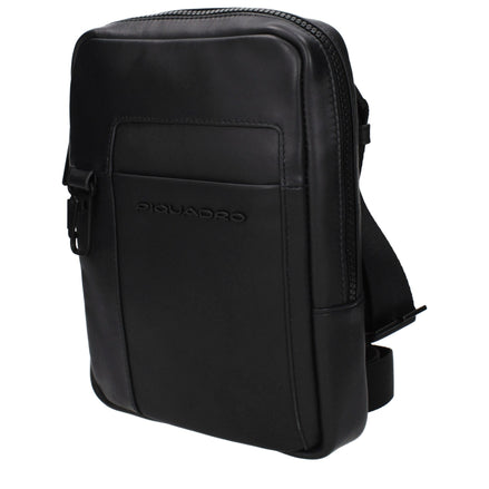 Piquadro Black Leather Crossbody Bag Piquadro