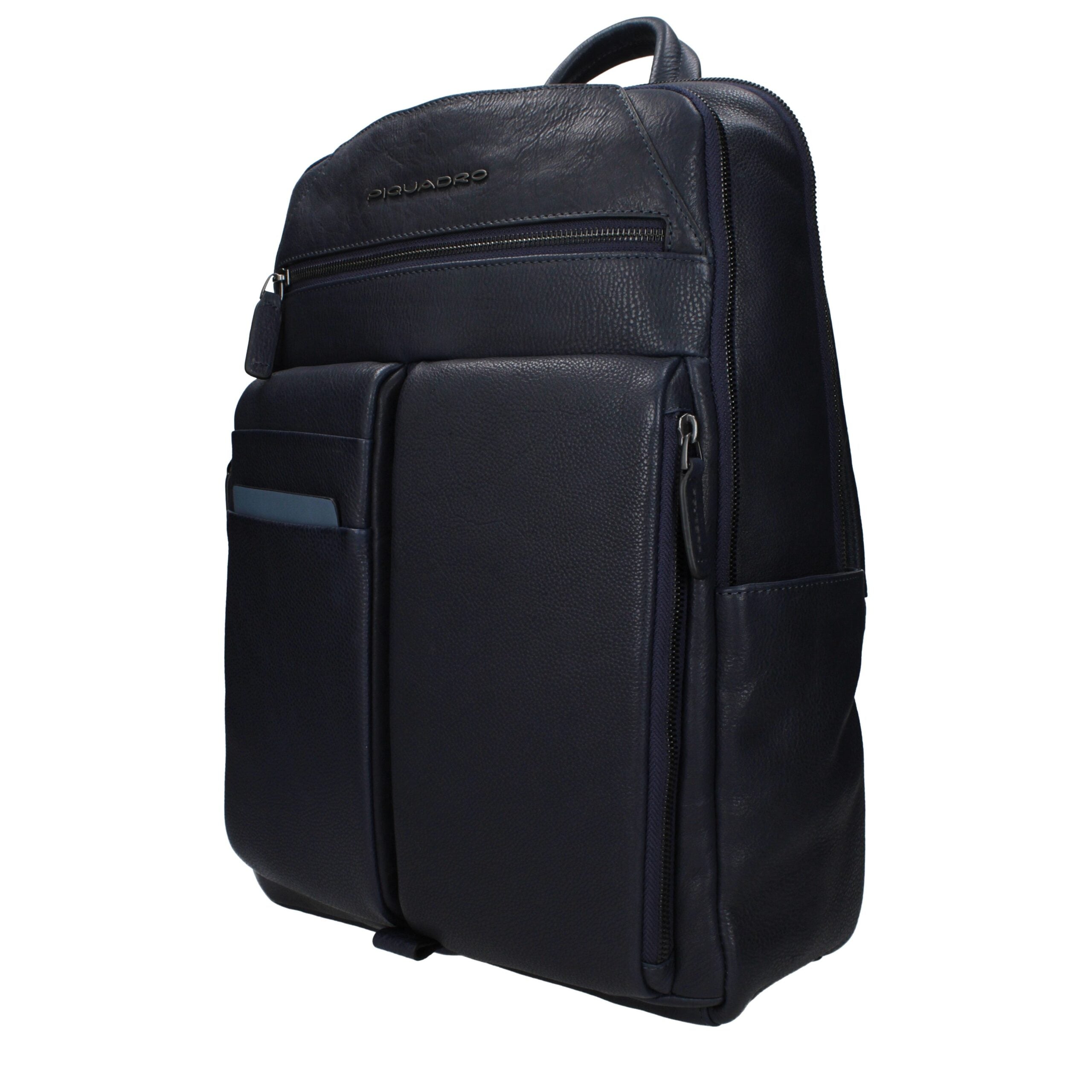 Piquadro Blue Leather Backpack Piquadro