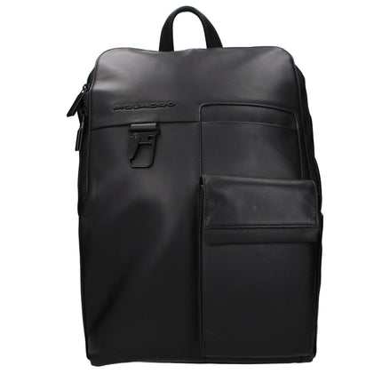 Piquadro Black Leather Backpack Piquadro