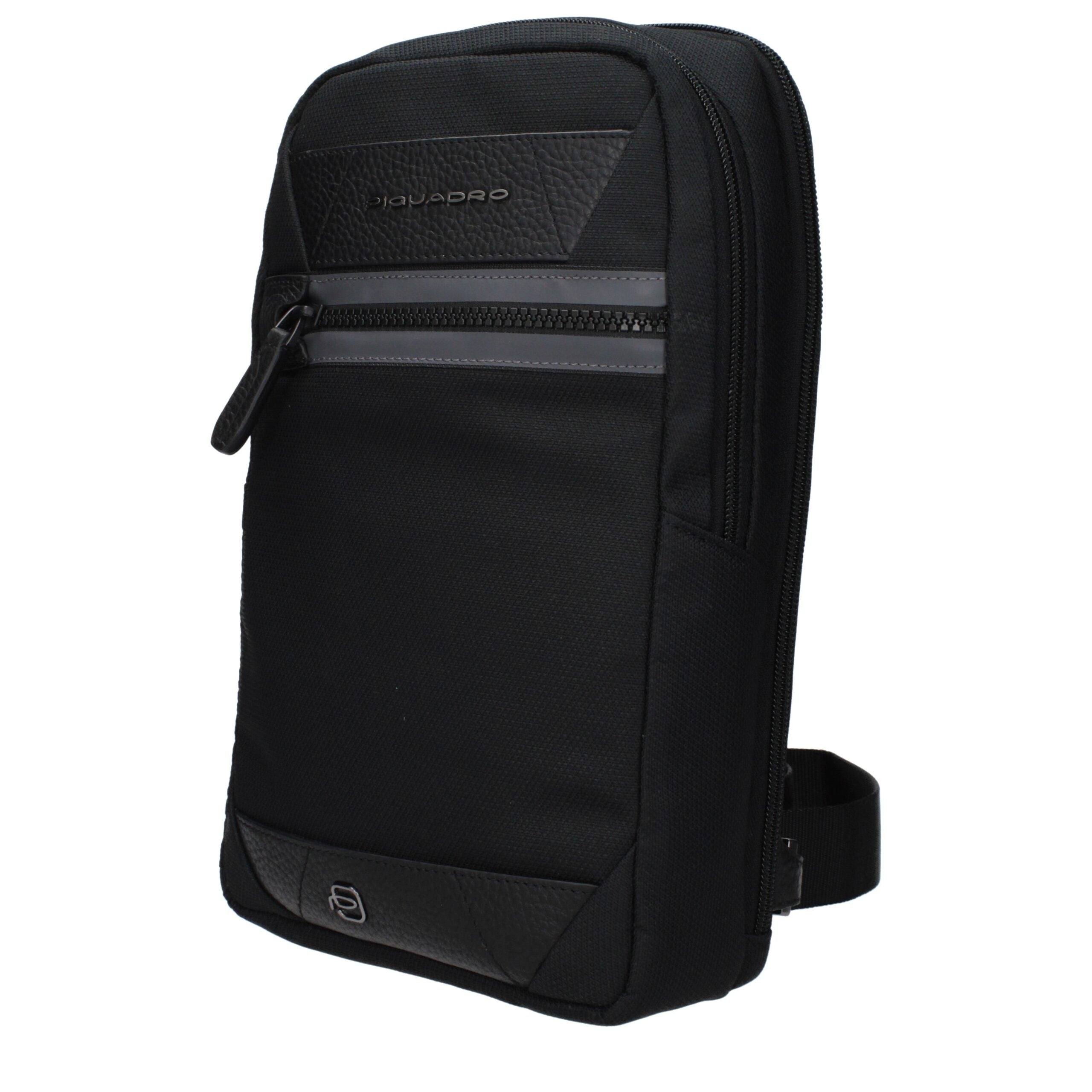 Piquadro Black Fabric Crossbody Bag Piquadro