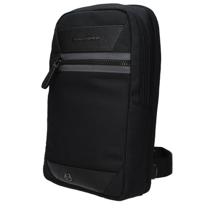 Piquadro Black Fabric Crossbody Bag Piquadro