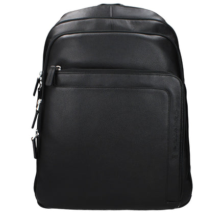 Piquadro Black Leather Backpack Piquadro