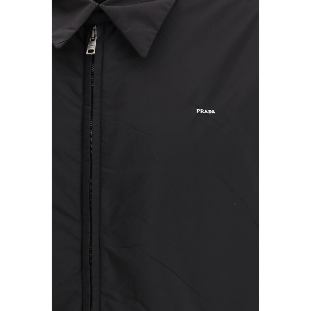Prada Black Recycled Polyamide Full-Length Jacket Prada