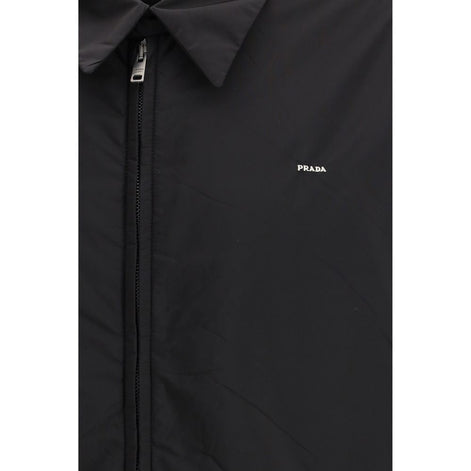 Prada Black Recycled Polyamide Full-Length Jacket Prada