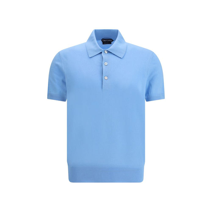 Tom Ford Blue Cotton Polo Shirt Tom Ford