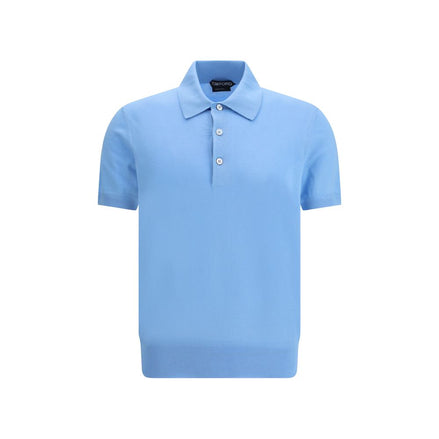 Tom Ford Blue Cotton Polo Shirt Tom Ford