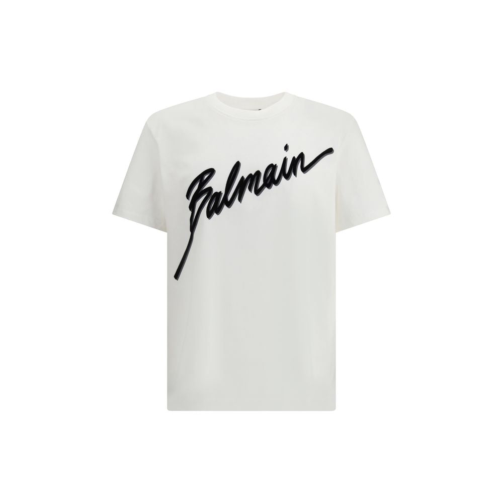 Balmain White Cotton T-Shirt Balmain
