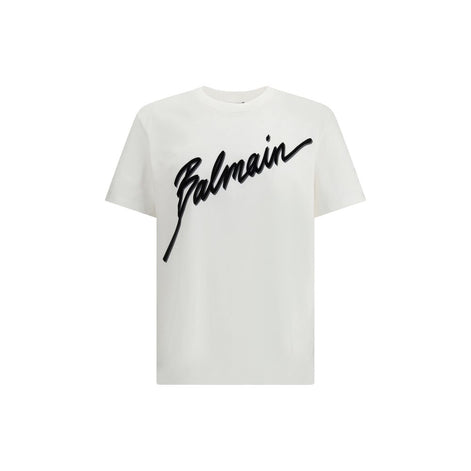Balmain White Cotton T-Shirt Balmain