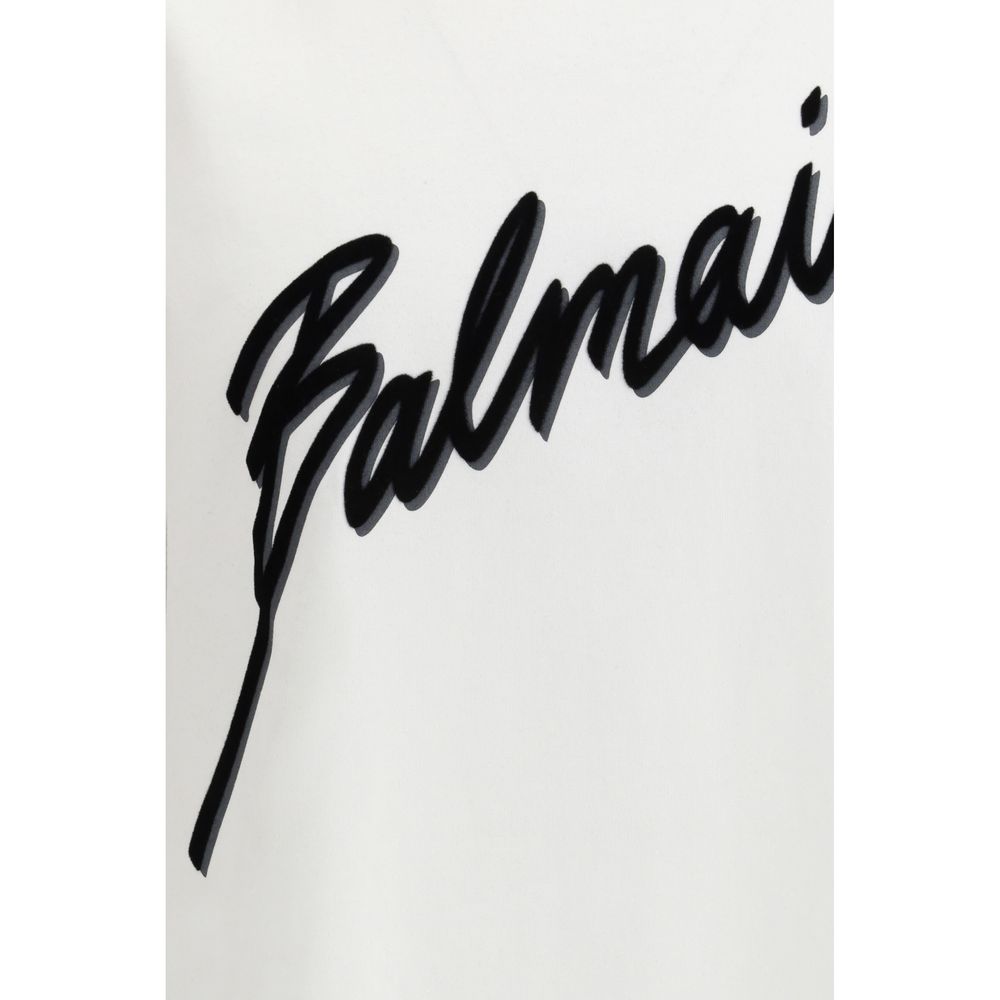 Balmain White Cotton T-Shirt Balmain