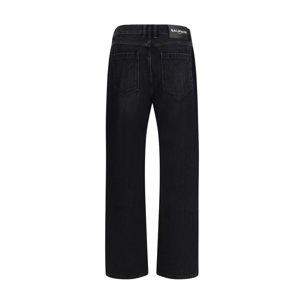 Balmain Black Cotton Jeans Denim Balmain