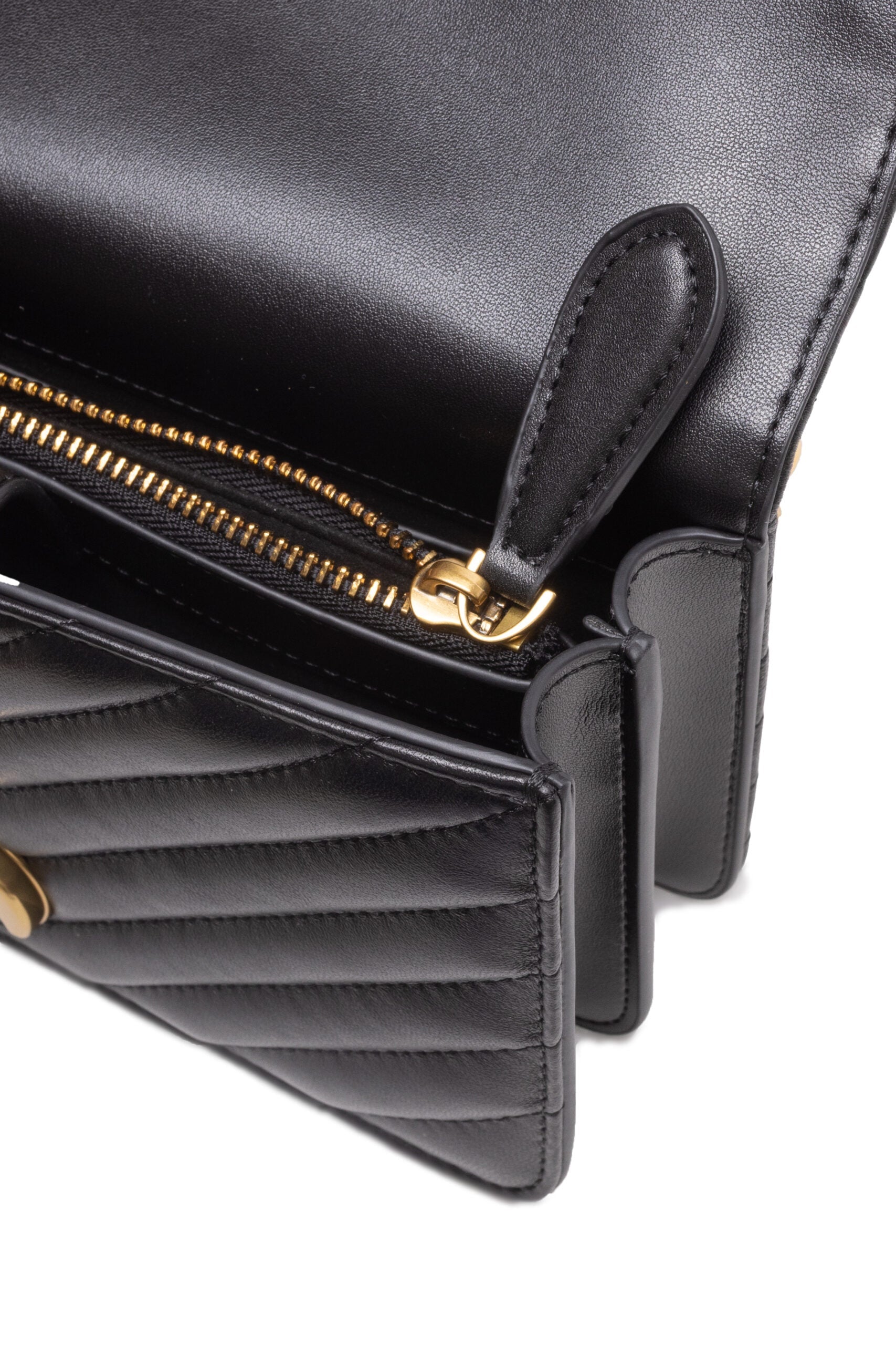 Black Leather Love One Mini Shoulder Bag PINKO