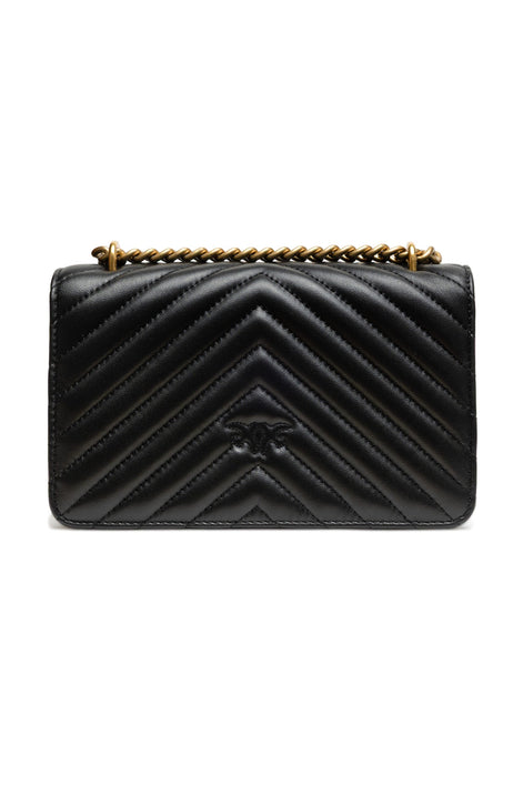 Black Leather Love One Mini Shoulder Bag PINKO