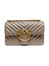 Grey Leather Love One Mini Shoulder Bag PINKO