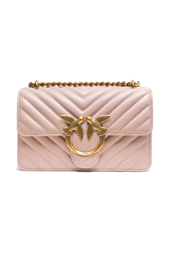 Pink Leather Love One Mini Shoulder Bag PINKO