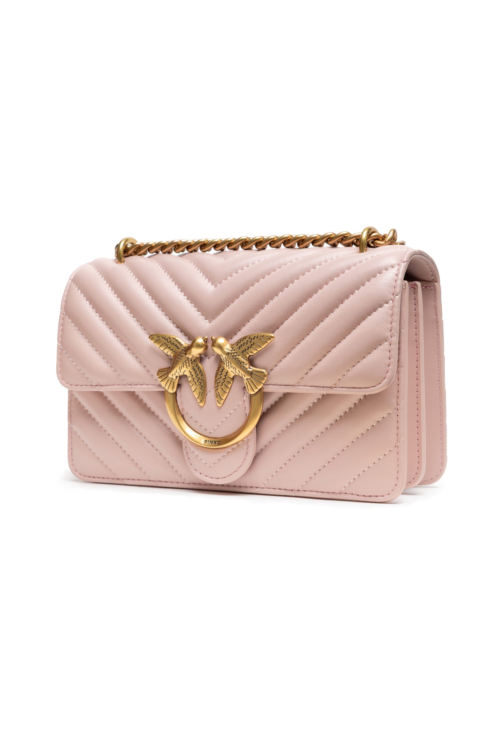 Pink Leather Love One Mini Shoulder Bag PINKO
