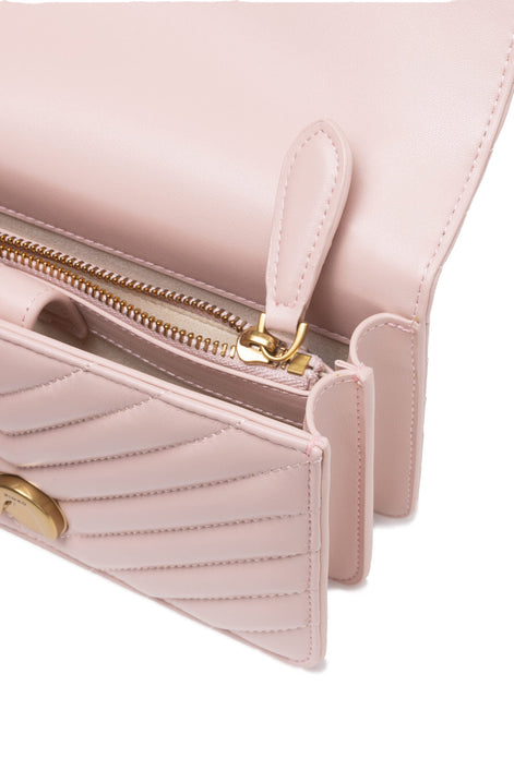 Pink Leather Love One Mini Shoulder Bag PINKO