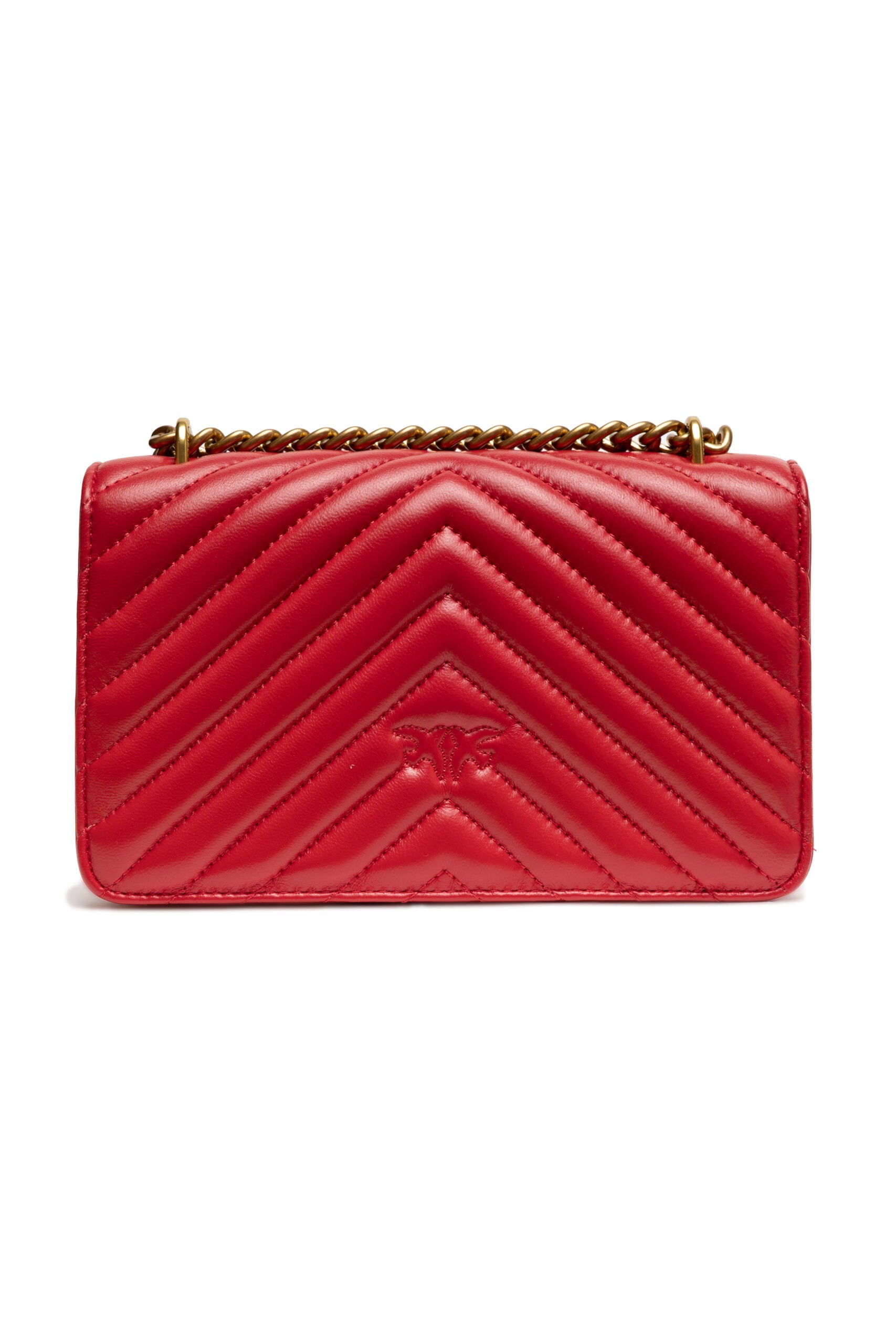 Red Leather Love One Mini Shoulder Bag PINKO